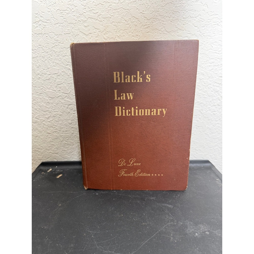 Black's Law Dictionary De Luxe Fourth Edition West Publishing Brown Vintage